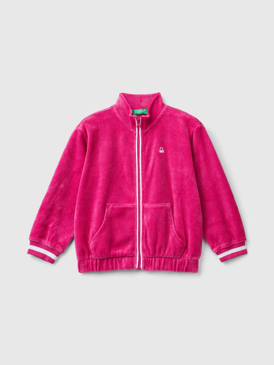 KID GIRL, CHENILE ZIP JACKET