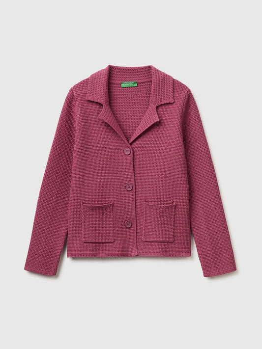 100% cotton knit blazer