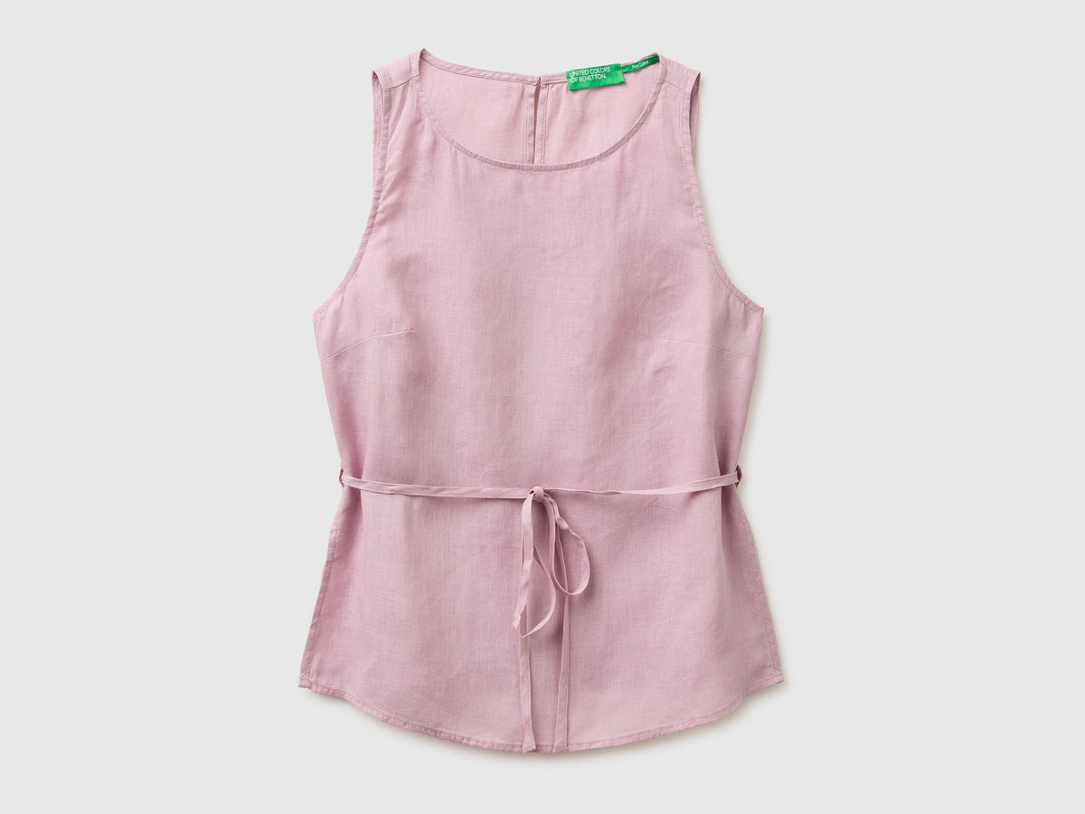 100% linen tank top with strap