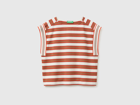 Striped sleeveless T-shirt