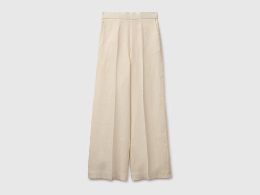 Palazzo trousers in pure linen