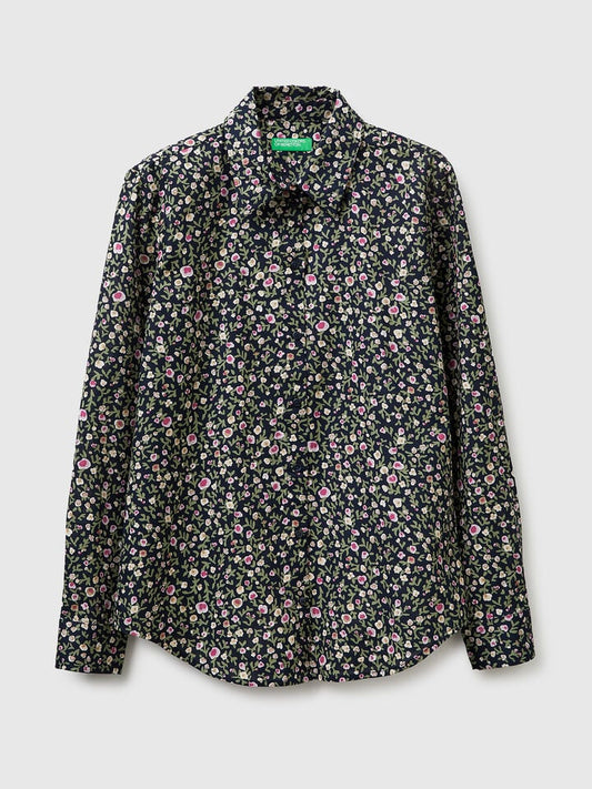 Patterned shirt in lightweight cotton