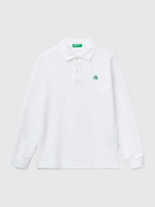 Long sleeve cotton polo
