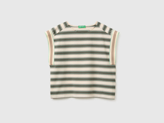 Striped sleeveless T-shirt