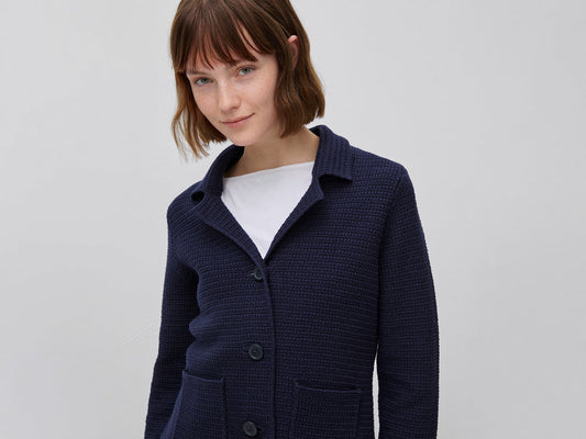 100% cotton knit blazer