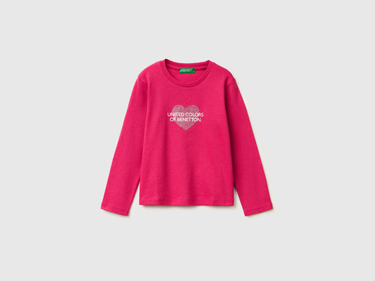 T-shirt in organic cotton with glittery logo