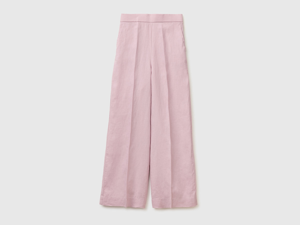 Palazzo trousers in pure linen