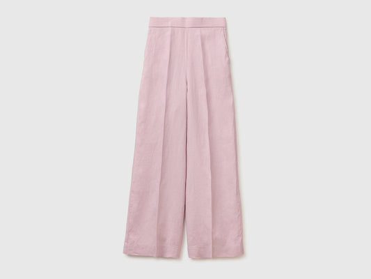 Palazzo trousers in pure linen